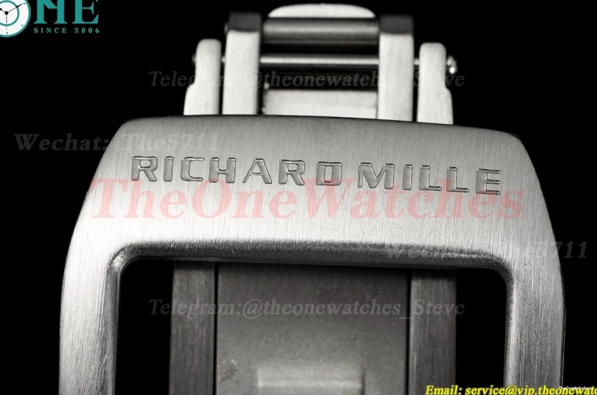Blue Rubber Dial RMF Skeleton RM56-01 44mm on Strap Tourb 0513